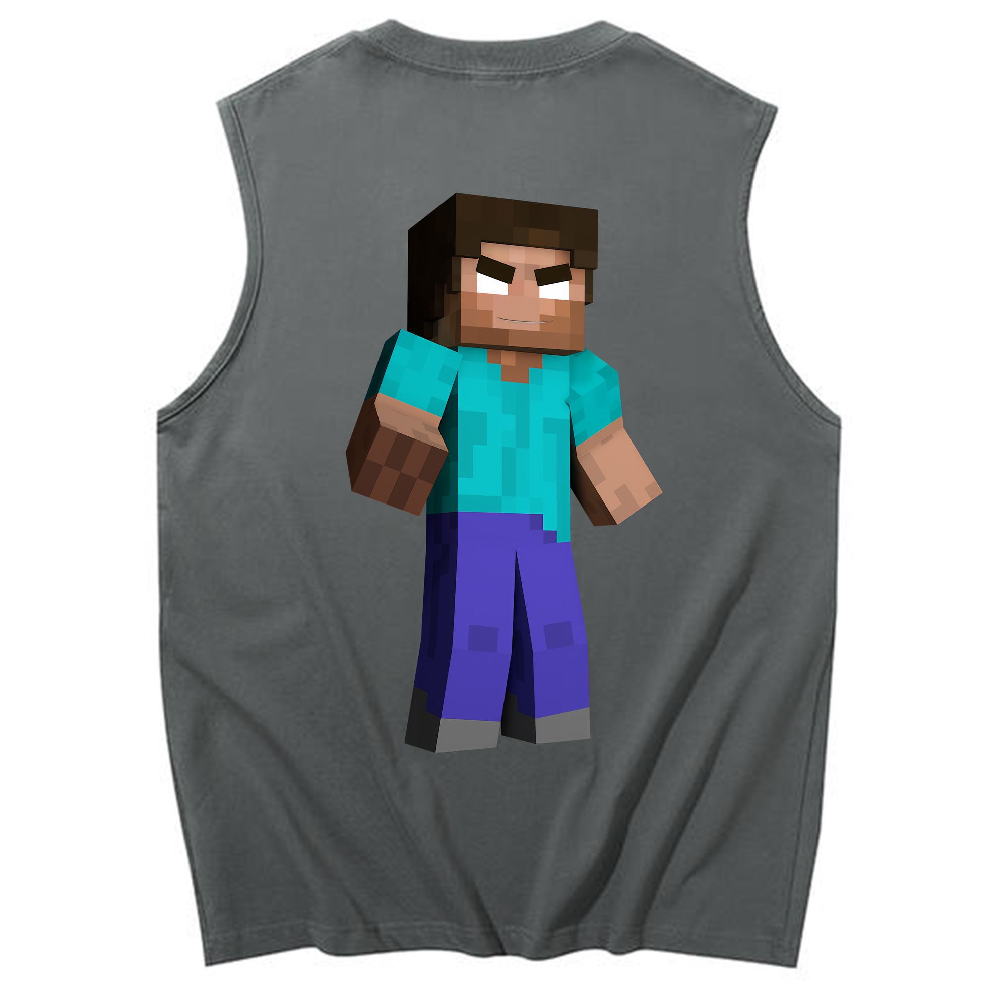 （画像用） マインクラフト ブロックの世界 Minecraft MC Block world コットン100％タンクトップ（背面プリント）